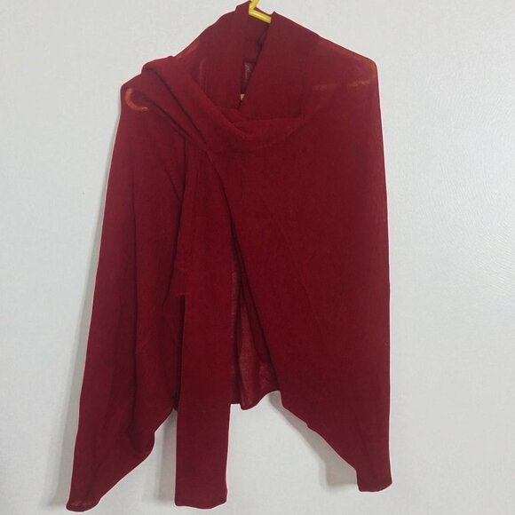 Vintage Dana Buchman Mohair wool sleeved shawl Red XS/S - Picture 1 of 9